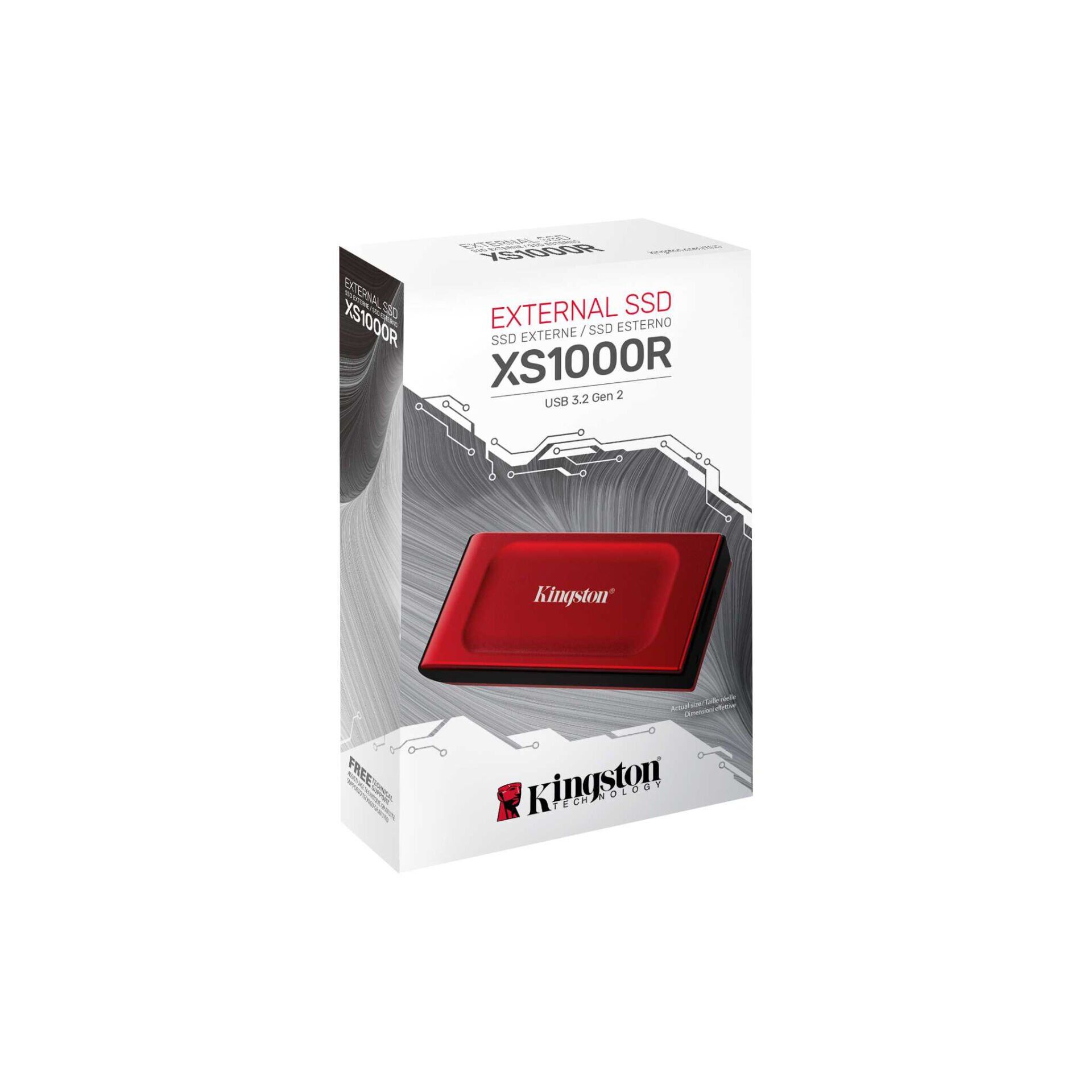 2TB KINGSTON USB3.2 SXS1000R/2000G 1050/1000MB/s RED (USB-C KABLO DAHİL)