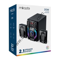 Mikado MD-415BT 2+1 20W Siyah Multimedya FM-BT-SD-USB Speaker Hoparlör Kumandalı
