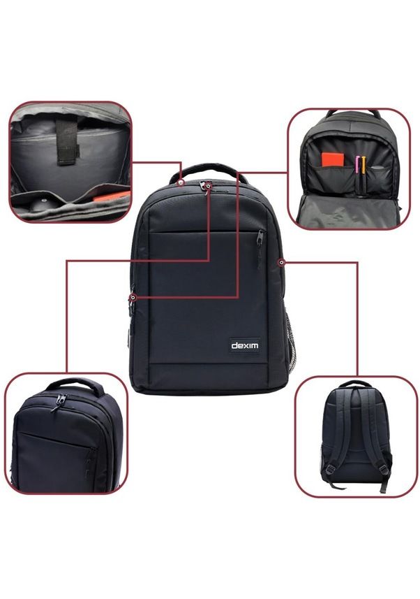 Dexim Dxbp11 Essential 15.6'' Notebook Sırt Çantası Siyah (Suya Dayanıklı)