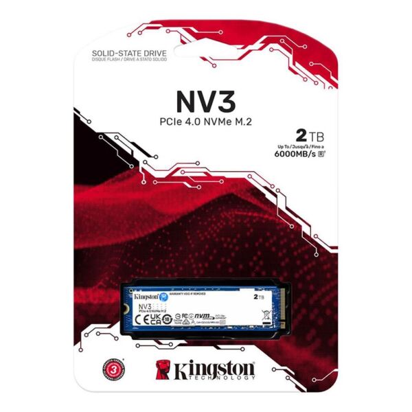 Kingston 2TB NV3 SNV3S-2000G 6000-5000MB-s PCI-Express 4.0 M.2 Nvme Ssd Disk