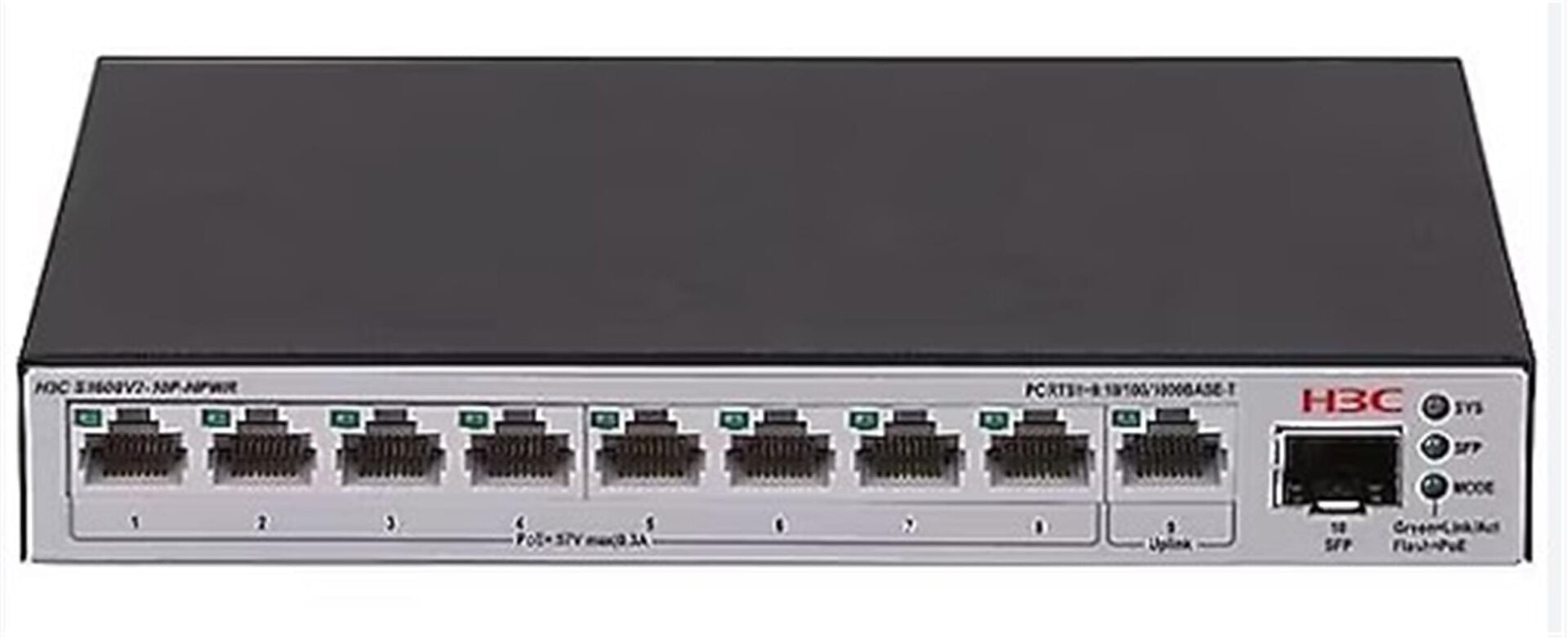 H3C S1600V2-18P-HPWR L2 16 port 10-100-1000 BASE-T PoE+ Portu 2 adet 1G SFP Portu 240W PoE+ Switch