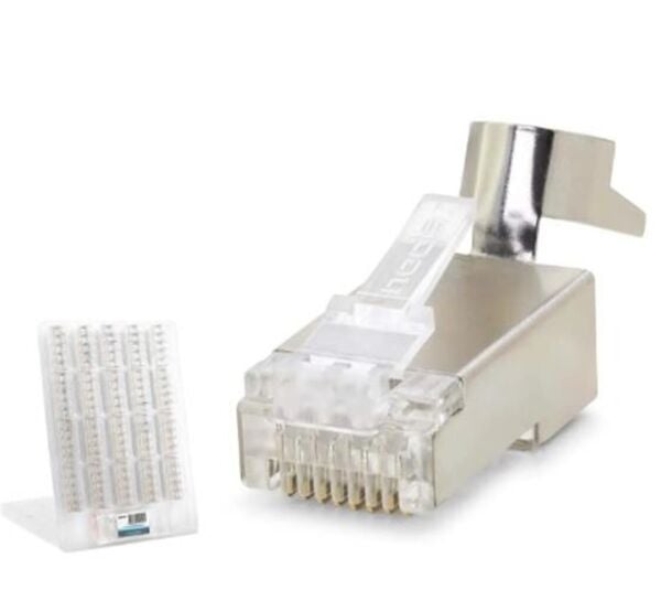 NODAR ND2425 CAT7 EZ RJ45 Metal B Kalite Konnektör 100 Adet Plastik Kutu - Silverı