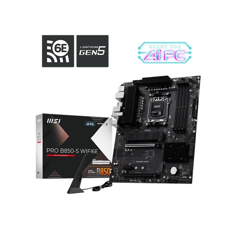 MSI PRO B850-S WIFI6E DDR5 8200MT/S 1XHDMI 1XDP 2XM.2 AM5 ATX (AMD AM5 9000/8000/7000 SERİLERİ İLE UYUMLU)