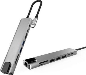 Dxim Dhu0005 All in One USB-Type-C Hub for iPad Pro, Macbook, PC, Laptop