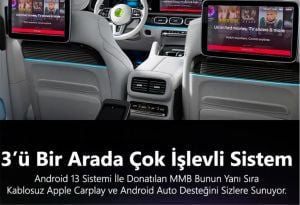 MMB MAX 4.0 Android 13, 8+128GB, HDMI Output  Kablosuz-Wireless CarPlay