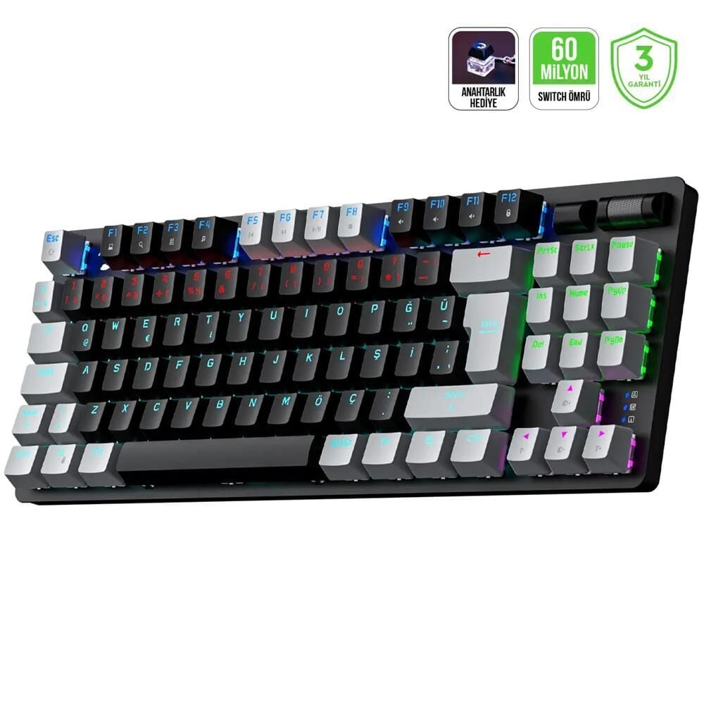 NODAR ND762 Mobil Oyun Klavye Mouse Dönüştürücü Seti RGB Siyah