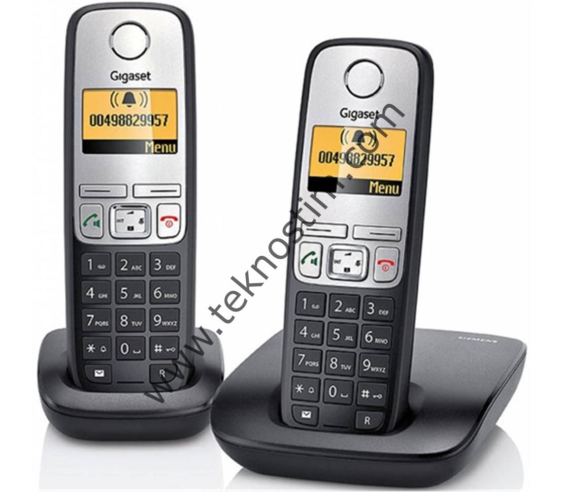Gigaset A690 Duo 2 li Siyah Telsiz Dect Telefon 100 Rehber Handsfree Işıklı Ekran