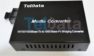 Teldata Media Converter Single Mode 10-100-1000 20 Km Dual Sc