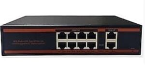 Nova HIF0820GBL-C 8 Port Poe+ 10-100 Mbps 2 Port 10-100-1000 Mbps Uplink Switch