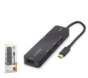 iETOP TUH305 Type-C 3.2 Gen1 Combo Hub PD HDMI 4K 5 Port 5 Gbps Siyah
