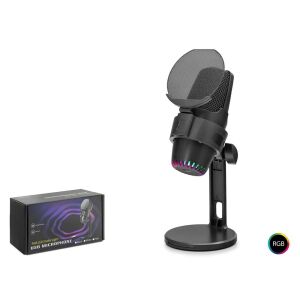 HADRON M9 Gaming RGB Masaüstü Mikrofon Pop Filtreli Type-C 48kHz 16Bit Siyah