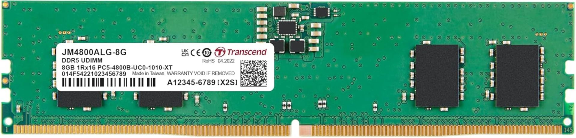 Transcend 8GB(1x8GB) 4800Mhz UDIMM DDR5 CL40 Pc Ram (JM4800ALG-8G)