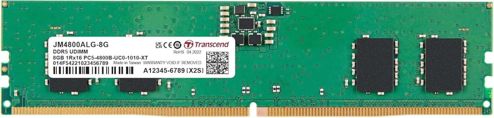 Transcend 8GB(1x8GB) 4800Mhz UDIMM DDR5 CL40 Pc Ram (JM4800ALG-8G)