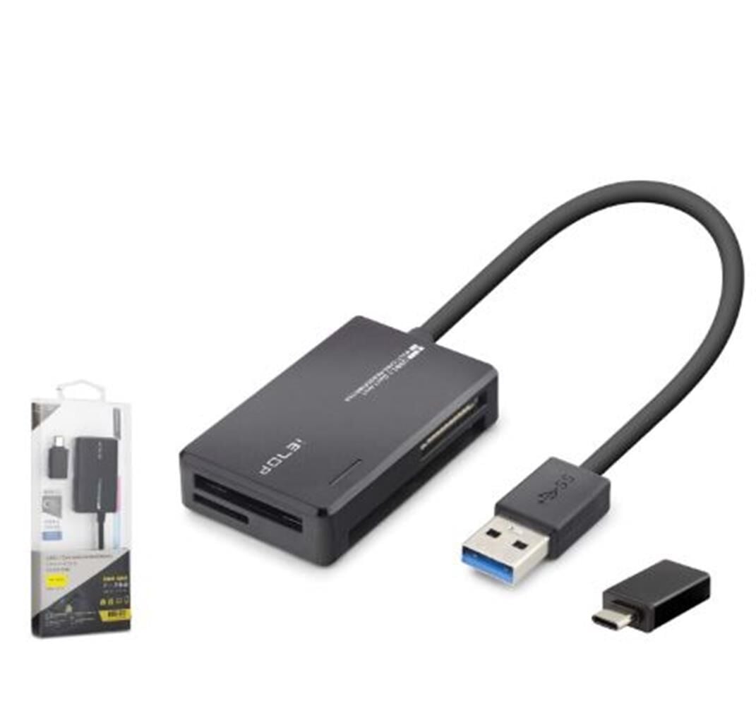 iETOP C313 USB Type-C 3.2 Gen1 All in One Kart Okuyucu CF SD MicroSD MS 5 Gbps Siyah