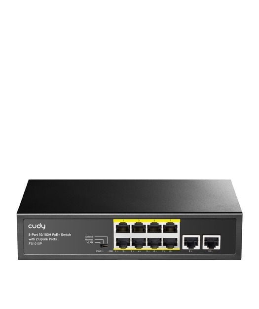 CUDY 8Port 10/100M PoE+ 2Up 80W Switch