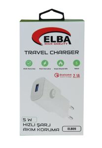 Elba Elb09 5W 2.1A Hızlı Şarj Akıllı Koruma Usb EV Şarj Kafa