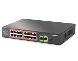 HADRON HDX1442 AI PoE Switch 16 Port 2 Uplink 1 SFP Gigabit 210W Siyah