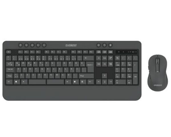 Everest KM-6585 Dual Gri-Siyah Kablosuz Çift Space Tuşlu Q Klavye + Mouse Set