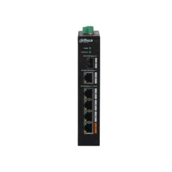 DAHUA PFS3106-4ET-60-V2 4 PORT 10/100 + 1XGB RJ45/1XGB SFP UPLINK 250 METRE 60W POE ENDÜSTRİYEL SWITCH