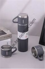 HYTECH HY-TM11 Mat Gri  500ML İç 304 Dış 201 Paslanmaz Çelik Kupa Bardak Termos