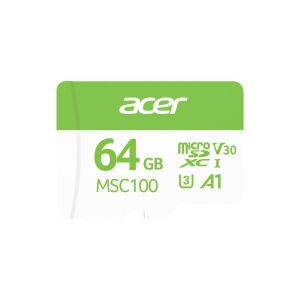 Acer MSC100 64GB microSD U3 V30 A1 Aksiyon Kamera & Güvenlik Kamerası Uyumlu
