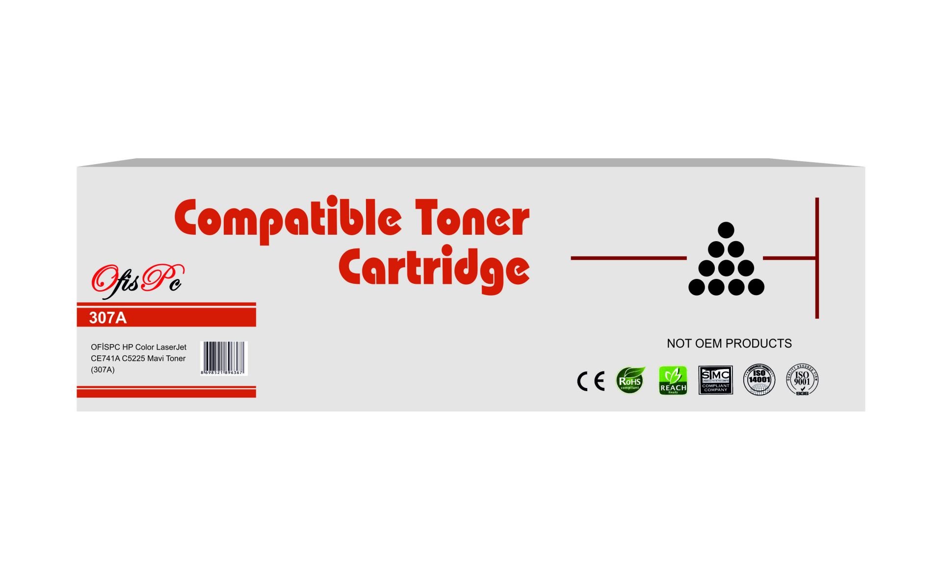 OfisPc HP CE741A Mavi Muadil Toner 307A-C5225