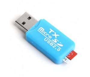 TX ACUCR204BLUSB 2.0 MicroSD Kart Okuyucu - Mavi