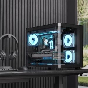 Aerocool AE P300C BK 3x12cm Mirror A-RGB Fanlı, Panoramik Tempered Panel, mATX