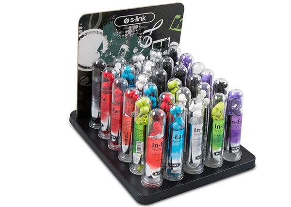 S-link SL-STK10 30lu stand set 8-Beyaz+8-Siyah+5-Krımızı 3-Mor+3-Mav +3-Yeşil Kulak İçi Mikrofonlu