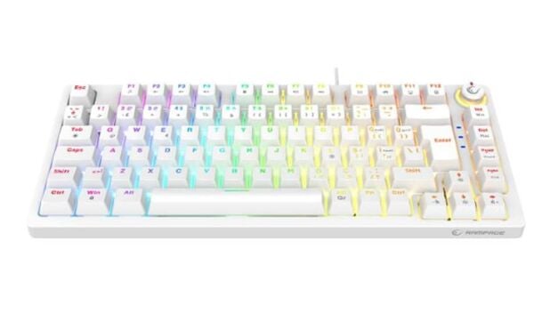 Rampage ENIGMA 75 Beyaz USB RGB Aydınlatmalı Red Switch Tam Türkçe  Gaming Mekanik Klavye