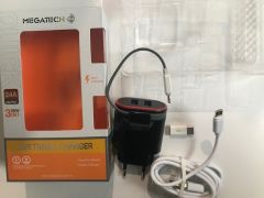 Megatech Siyah 2.4A ( Ev Şarj + Micro Kablo+Typ-c+Iphone ) 3in1 Şarj Aleti