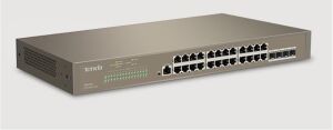 Tenda TEG3328F 24 Port 10-100-1000 Switch 4 Port SFP L2 Çelik Kasa Rack Mount