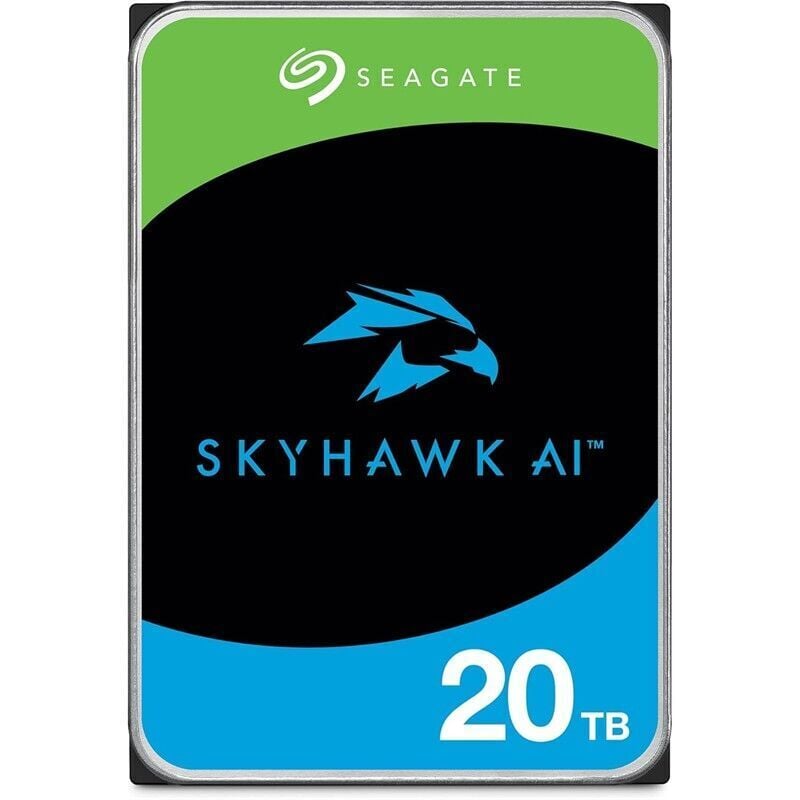 20 TB SEAGATE 3.5 SKYHAWK AI SATA 512MB 7/24 GUVENLIK ST20000VE003 (5 YIL RESMI DIST GARANTILI)