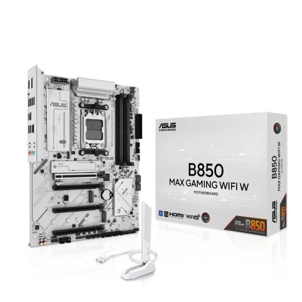 ASUS B850 MAX GAMING WIFI 7 AMD AM5 DDR5 ANAKART BEYAZ