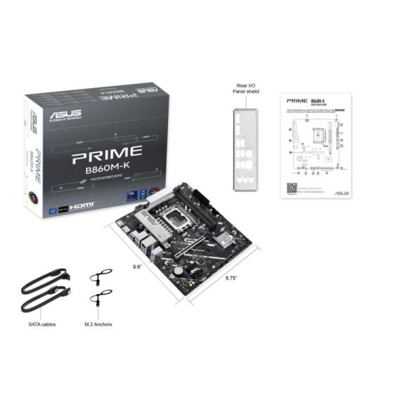 Asus Prıme B860M-K-Intel B860 Soket 1851 DDR5 8800+(OC)MHz mATX Gaming (Oyuncu) Anakart