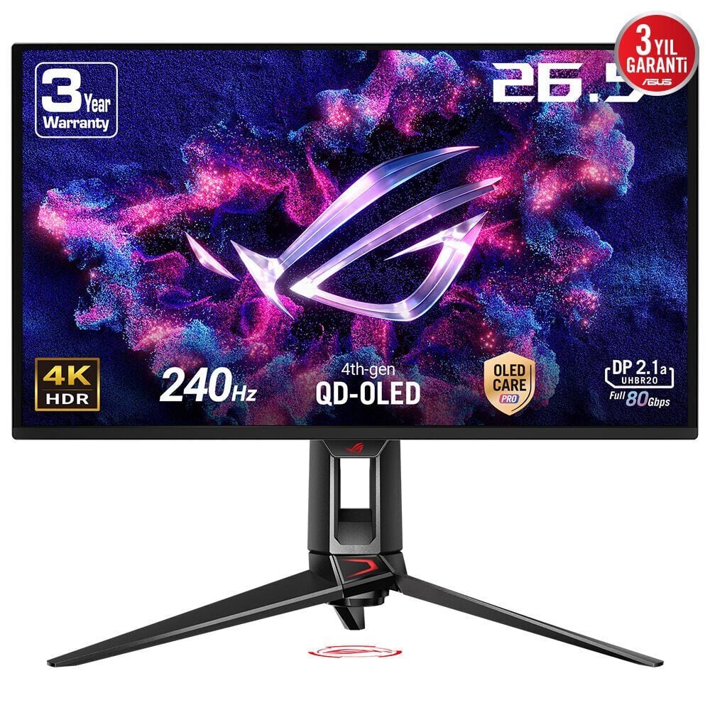 27 ASUS ROG SWİFT PG27UCDM 240HZ 0.03MS 4K UHD ADAPTİVE SYNC QD-OLED PİVOT  GAMİNG (OYUNCU) MONİTÖR