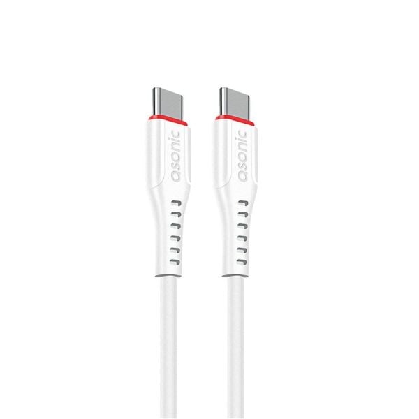 Asonic AS-X706 1mt 60W Type-C to Type-C Hızlı Beyaz Data + Sarj Kablosu