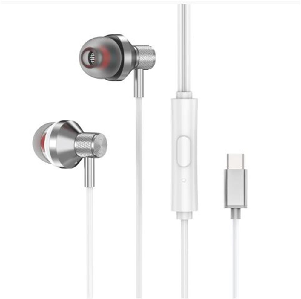 S-link SL-TPK03 TypeC Telefon Uyumlu Metal Beyaz Kulak İçi Mikrofonlu Kulaklık