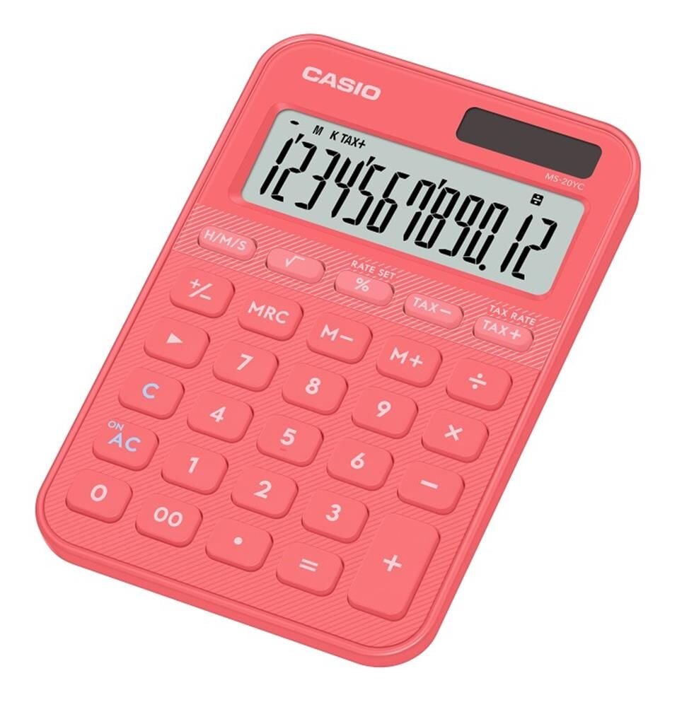 Casio MS-20YC-CL 12 Hane Pembe Masa Üstü Hesap Makinesi