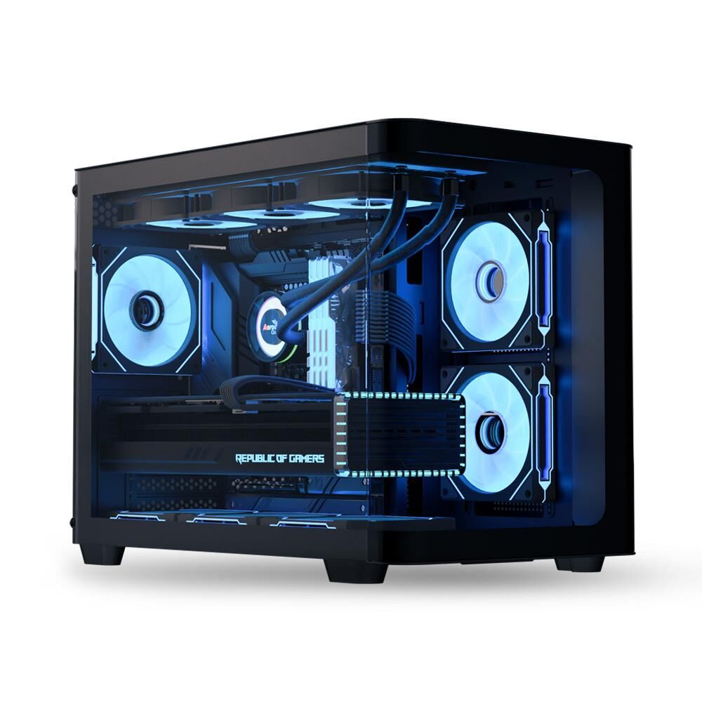 Aerocool AE P300C BK 3x12cm Mirror A-RGB Fanlı, Panoramik Tempered Panel, mATX