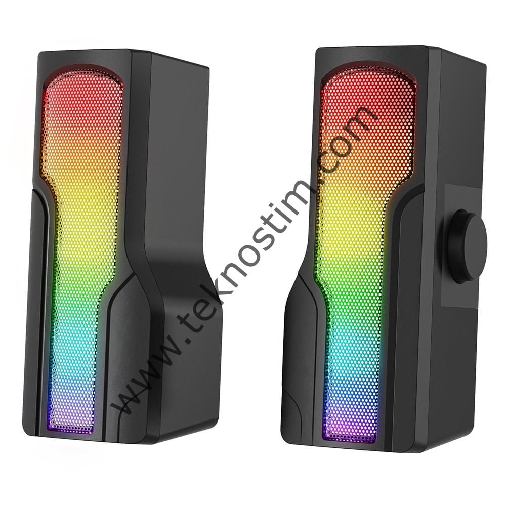 Rampage Arty X13 2.0 Bluetoothlu Rms 3W-2 RGB Işıklı Multimedia Usb 5V 45dB Gaming Oyuncu Speaker