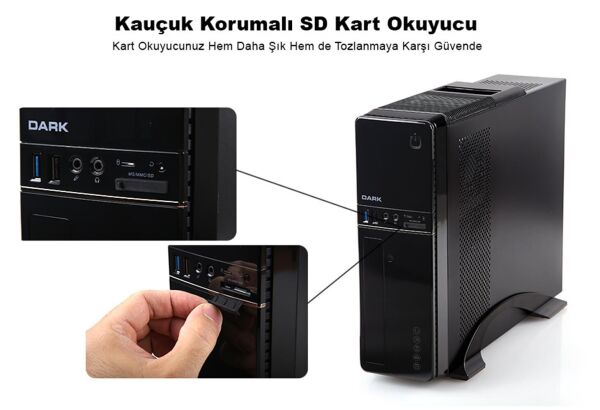 Dark Aura 300W USB3.0, Kart Okuyuculu,MicroATX - Mini ITX Kasa