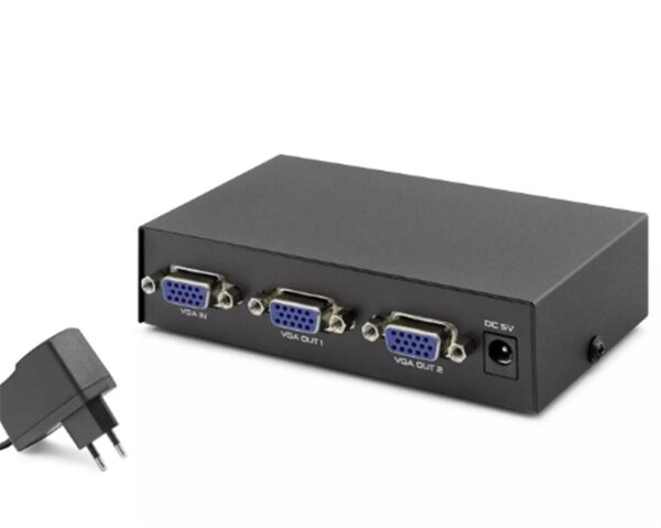 Hadron Hdx1277 2 Port Vga Splitter 200Mhz 1-In 2-Out Siyah