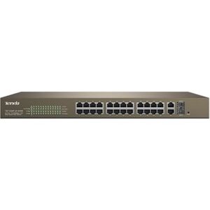 Tenda TEF1226P-24-370W 24 Port Poe+ 10-100 2 Port 10-100-1000 2 Port SFP Switch Çelik Kasa Rack