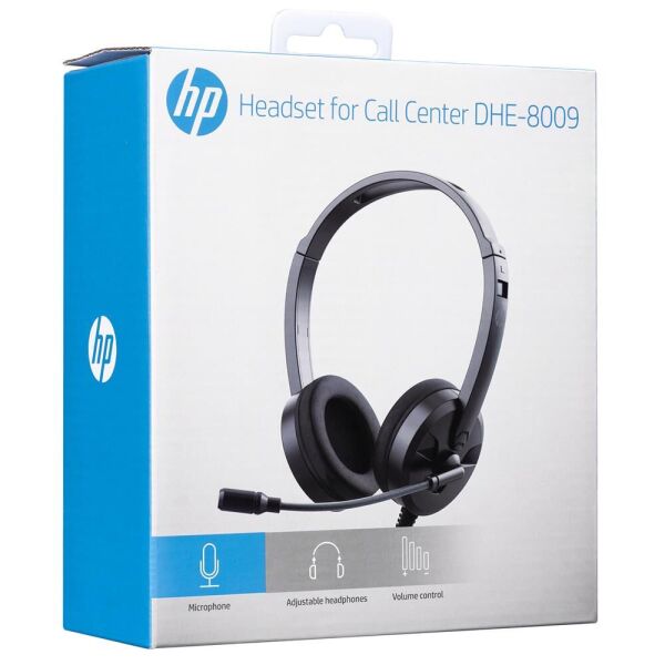 Hp DHE-8009 Mikrofonlu 3.5mm Jack Siyah Ses Kontrollü Kulaklık