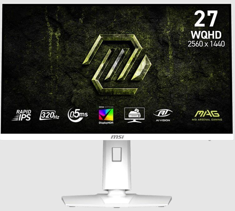 27 MSI MAG 274QRFW X32 0.5MS 320HZ 2K WQHD FLAT RAPID IPS PIVOT BEYAZ GAMING