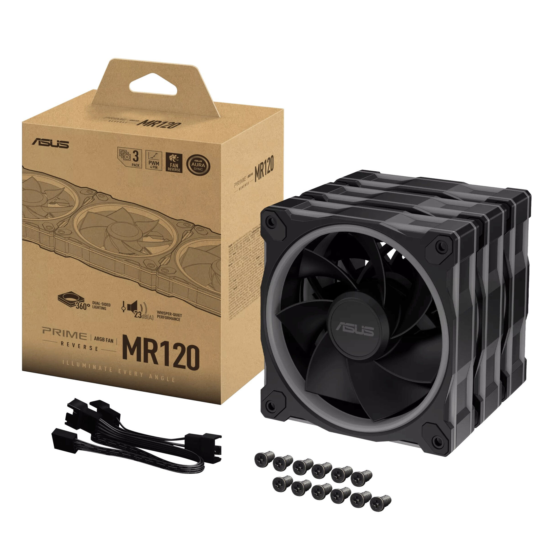 ASUS PRIME MR120 FAN ARGB REVERSE BLACK 3IN1