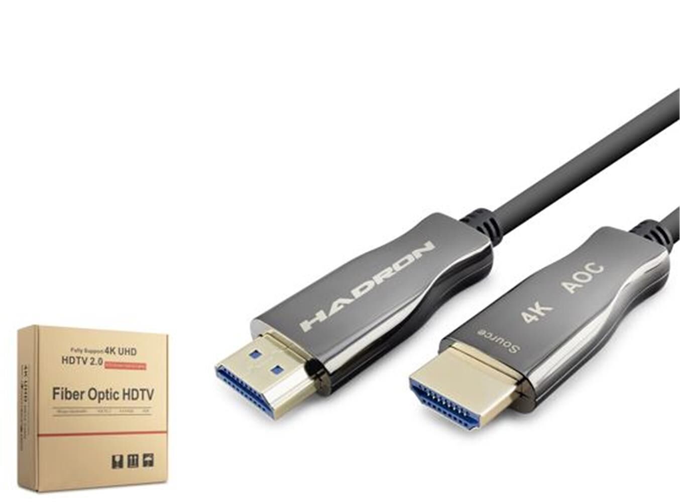 Hadron Hdx2059 50M  Fiber Hdmi Kablo 4K 60Hz  Siyah