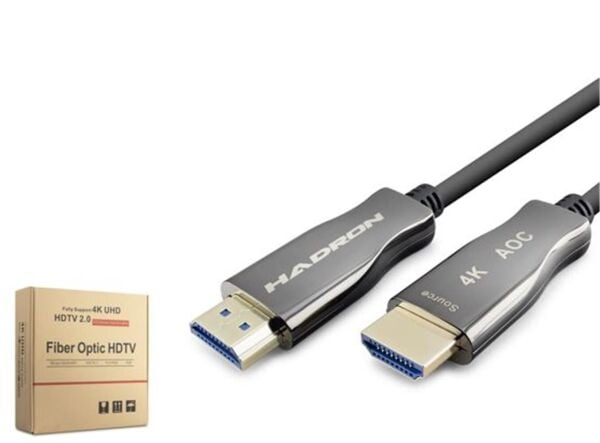 Hadron Hdx2059 50M  Fiber Hdmi Kablo 4K 60Hz  Siyah