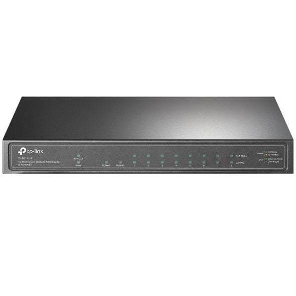 Tp-Link TL-SG1210P 8 Port 10-100-1000 Poe+ Switch 1 Port SFP Çelik Kasa Rack Mount